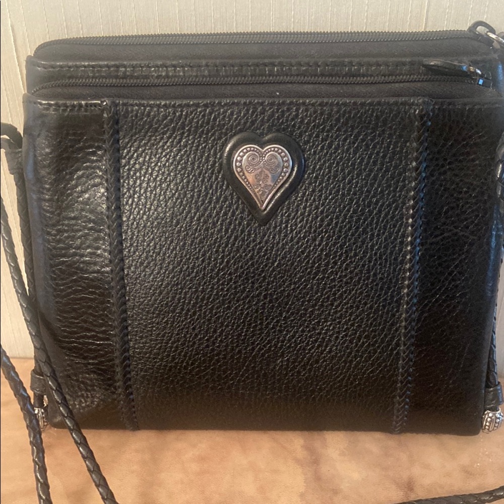 Brighton Black Crossbody Bag with Heart Detail - Picture 2 of 6